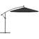 vidaXL Hanging Parasol with LED - Black 300cm