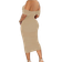Shein Women's Sleeveless Off Shoulder Ruched Midi Dress Bodycon Ruffle Strapless Sexy Party Club Tube Dresses