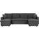 Beliani Sommen Dark Grey Sofa 287cm 5 Seater