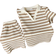 Shein Young Boys Casual Sports College Street Cute Vacation Striped Lapel Shorts Set - Khaki