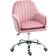 Homcom Velvet-Feel Fabric Swivel Desk Dark Pink Office Chair