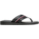 Tommy Hilfiger Leather Signature Tape Flip-Flops - Black
