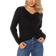 Vero Moda V-Neck Dropped Shoulder Seams Sweater - Black