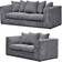 B&Q Dylan Grey Sofa 190cm 2pcs 3 Seater, 2 Seater