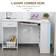 Homcom L Shaped Corner White Writing Desk 70x120cm