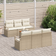 vidaXL Garden Sofa 7 Pcs Beige White Medium Rattan Outdoor Lounge Set