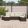 vidaXL 6 Piece Garden Set Brown Poly Rattan Modular Sofa