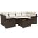 vidaXL 7 Piece Garden Sofa Brown Poly Rattan Outdoor Lounge Set