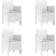 vidaXL Garden Chairs with Cushions 4 pcs White Poly Rattan