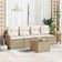 vidaXL 5 Piece Garden Set Beige Poly Rattan Outdoor Sofa