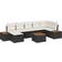 vidaXL 8 Piece Garden Set Black Poly Rattan Modular Sofa