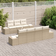 vidaXL 8 Piece Garden Sofa Beige Poly Rattan Outdoor Lounge Set