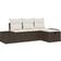 vidaXL 4 Piece Garden Set Brown Poly Rattan Modular Sofa