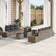 vidaXL 10 Piece Garden Sofa Grey Poly Rattan Acacia Outdoor Lounge Set