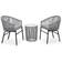 vidaXL 48140 - Grey Caféset, 1 Bord inkl. 2 Stolar