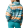 Columbia Helvetia II Printed Cropped Half Snap Pullover - Teal Rogue Valley