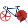 Doiy The Fixie Palm Springs Pizza Cutter 18cm