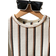Shein Young Boy Summer Waffle Striped Short Sleeve T-shirt and Shorts Set - Multicolor