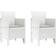 vidaXL Garden Chairs with Cushions 2 Pcs White Poly Rattan