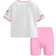 Shein Young Girls Sweet Bow Striped Letter Print Graphic Tee & Shorts Set - Bright Pink
