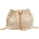 Shein Women's Mini Fashion Versatile Straw Woven Bucket Bag With Gold Chain, Pearl Decor, Crossbody Bag Suitable For Beach, Outing, Shopping, Vacation