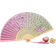 Shein 1pc Pink Flower Pattern Decor Folding Chinese Style Fan For Parties