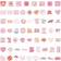 Shein 60PCS Pink Inspirational Stickers Vinyl Stickers Scrapbook, Journaling, Laptop, Bumper, Skateboard, Water Bottles, Computer, Phone, Cartoon, Hard Hat, Car Stickers Back To School