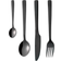 aida Raw Glossy Black Cutlery Set 48pcs
