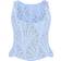 PrettyLittleThing Textured Sheer Floral Square Neck Corset - Sky Blue