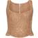 PrettyLittleThing Textured Sheer Floral Square Neck Corset - Brown