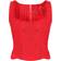 PrettyLittleThing Textured Sheer Floral Square Neck Corset - Tomato Red
