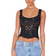 PrettyLittleThing Textured Sheer Floral Square Neck Corset - Black