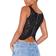 PrettyLittleThing Textured Sheer Floral Square Neck Corset - Black