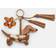 Stradivarius Dog and Flower Charm Keyring - Brown