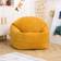 Bean Bag Bazaar Icon Corduroy Refillable Bean Bag Chair Yellow