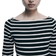 H&M Damen Shirt Mit U-Boot-Ausschnitt - Schwarz