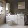 Veleka Gloss White Freestanding Vanity unit & basin set