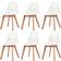 vidaXL 244773 White Kitchen Chair 82cm 6pcs