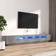 vidaXL Led Lights Sonoma Grey TV Bench 100x40cm 3pcs