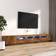 vidaXL Led Lights Smoked Oak TV Bench 100x40cm 3pcs