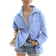 H&M Oversized Cotton Poplin Shirt - Blue/White Striped