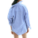 H&M Oversized Cotton Poplin Shirt - Blue/White Striped