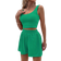 Shein Calvaya Solid Ribbed Knit Tank Top & Shorts - Green