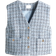 H&M Bouclé Waistcoat - Light Blue/Checked