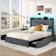 Costway King Frame with LED Lights Grey 145x210cm