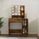 vidaXL with LED Smoked Oak Dressing Table 35x86.5cm