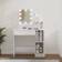 vidaXL with LED High Gloss White Dressing Table 35x86.5cm