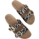 Shein WRCVS Black Leopard Print Flat Sandals For Women - Multicolor