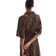 H&M Tie-Belt Shirt Dress - Dark Beige/Leopard Print
