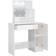 vidaXL with LED High Gloss White Dressing Table 35x86.5cm